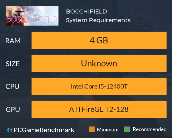 BOCCHIFIELD System Requirements PC Graph - Can I Run BOCCHIFIELD BOCCHIFIELD System Requirements PC Graph - Can I Run BOCCHIFIELD