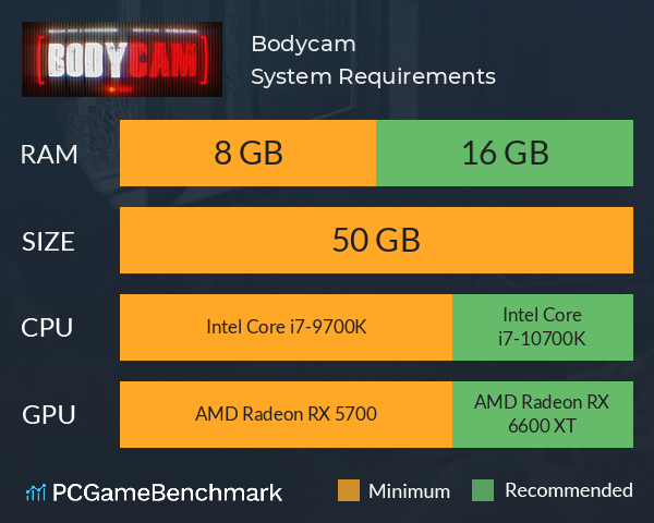 Bodycam System Requirements PC Graph - Can I Run Bodycam Bodycam System Requirements PC Graph - Can I Run Bodycam