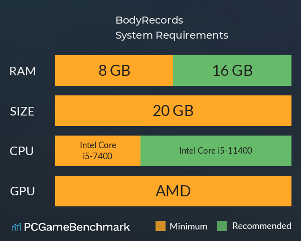 BodyRecords System Requirements PC Graph - Can I Run BodyRecords BodyRecords System Requirements PC Graph - Can I Run BodyRecords