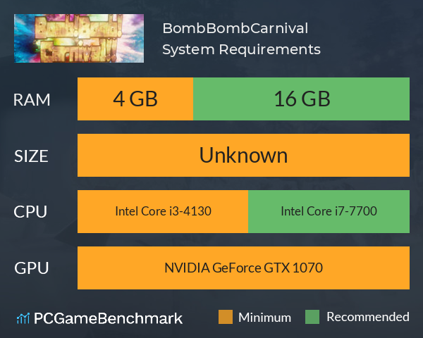 Bomb!Bomb!Carnival!! System Requirements PC Graph - Can I Run Bomb!Bomb!Carnival!! Bomb!Bomb!Carnival!! System Requirements PC Graph - Can I Run Bomb!Bomb!Carnival!!