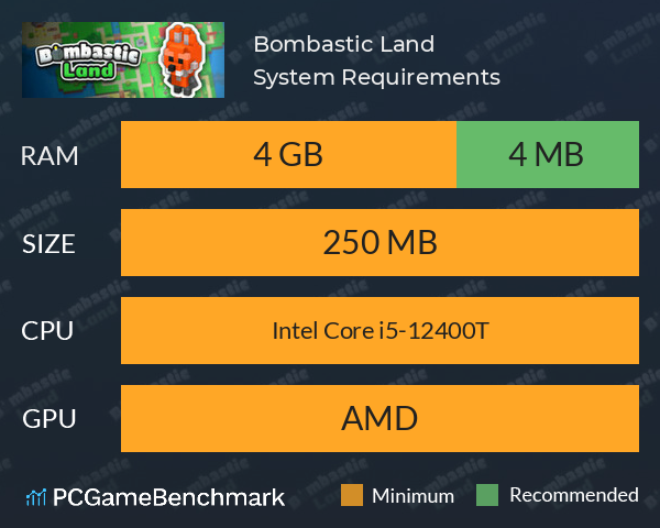 Bombastic Land System Requirements PC Graph - Can I Run Bombastic Land