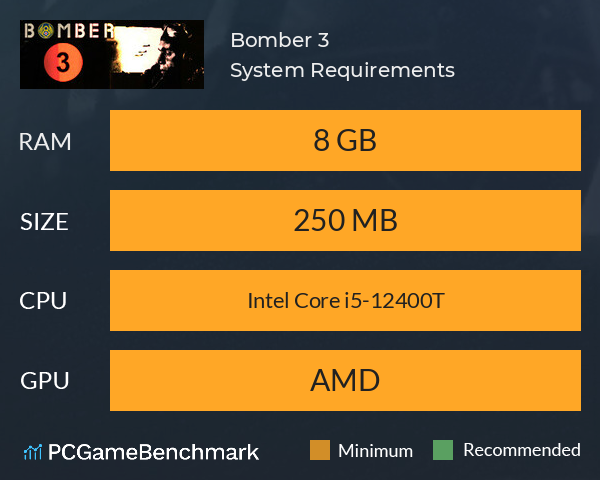 Bomber 3 System Requirements PC Graph - Can I Run Bomber 3