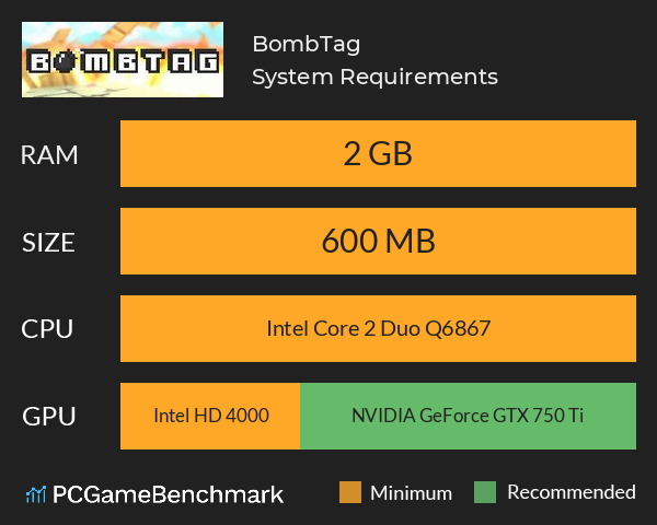 BombTag System Requirements PC Graph - Can I Run BombTag