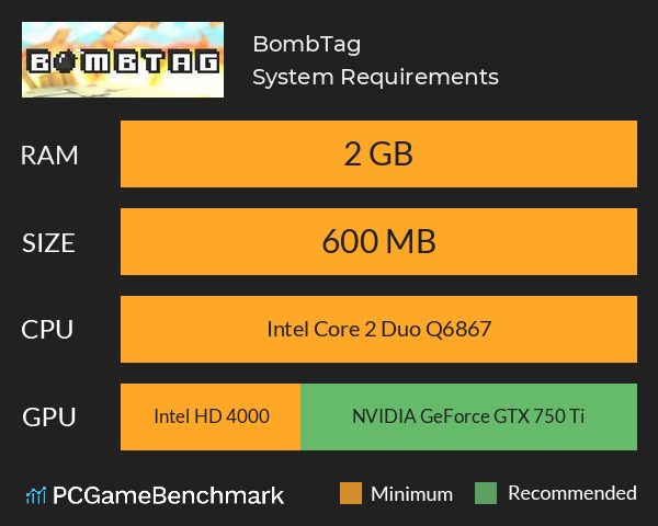 BombTag System Requirements PC Graph - Can I Run BombTag BombTag System Requirements PC Graph - Can I Run BombTag