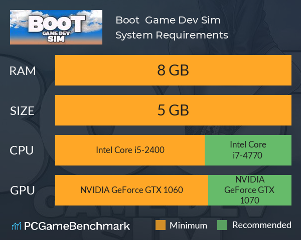 Boot : Game Dev Sim System Requirements PC Graph - Can I Run Boot : Game Dev Sim