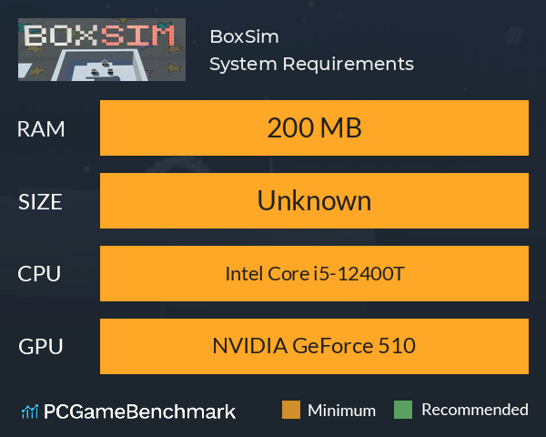 BoxSim System Requirements PC Graph - Can I Run BoxSim BoxSim System Requirements PC Graph - Can I Run BoxSim