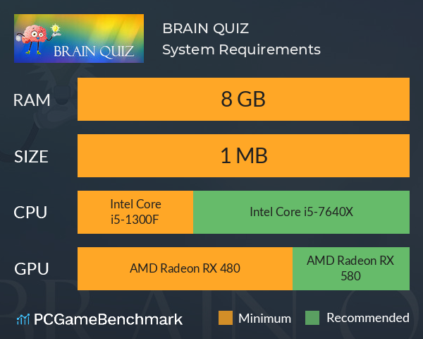BRAIN QUIZ System Requirements PC Graph - Can I Run BRAIN QUIZ BRAIN QUIZ System Requirements PC Graph - Can I Run BRAIN QUIZ