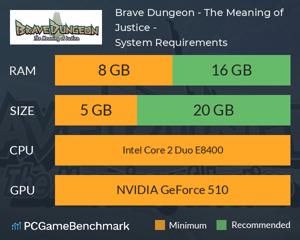 Brave Dungeon - The Meaning of Justice - System Requirements PC Graph - Can I Run Brave Dungeon - The Meaning of Justice - Brave Dungeon - The Meaning of Justice - System Requirements PC Graph - Can I Run Brave Dungeon - The Meaning of Justice -
