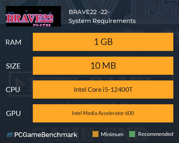 BRAVE22 -ブレイブ22- System Requirements PC Graph - Can I Run BRAVE22 -ブレイブ22- BRAVE22 -ブレイブ22- System Requirements PC Graph - Can I Run BRAVE22 -ブレイブ22-