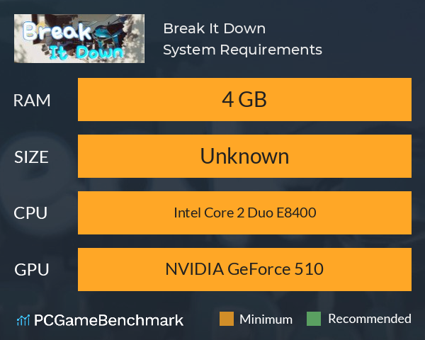 Break It Down System Requirements PC Graph - Can I Run Break It Down Break It Down System Requirements PC Graph - Can I Run Break It Down