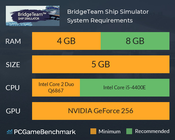 BridgeTeam: Ship Simulator System Requirements PC Graph - Can I Run BridgeTeam: Ship Simulator BridgeTeam: Ship Simulator System Requirements PC Graph - Can I Run BridgeTeam: Ship Simulator