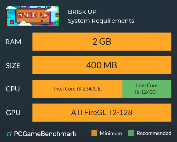 BRISK UP System Requirements PC Graph - Can I Run BRISK UP BRISK UP System Requirements PC Graph - Can I Run BRISK UP