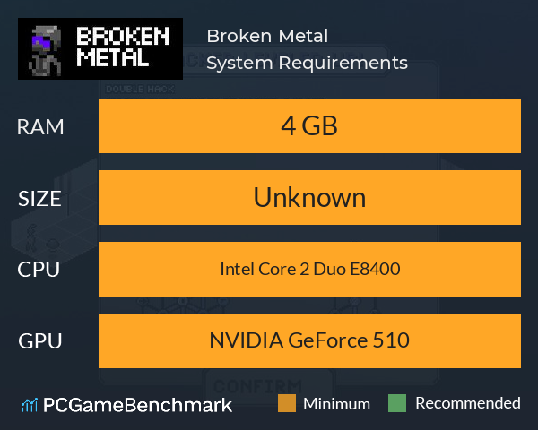 Broken Metal System Requirements PC Graph - Can I Run Broken Metal Broken Metal System Requirements PC Graph - Can I Run Broken Metal