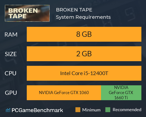BROKEN TAPE System Requirements PC Graph - Can I Run BROKEN TAPE BROKEN TAPE System Requirements PC Graph - Can I Run BROKEN TAPE