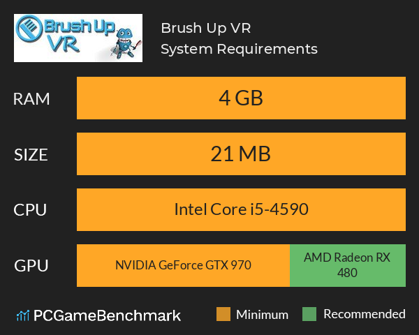 Brush Up VR System Requirements PC Graph - Can I Run Brush Up VR