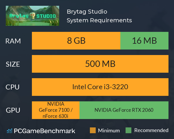 Brytag Studio System Requirements PC Graph - Can I Run Brytag Studio