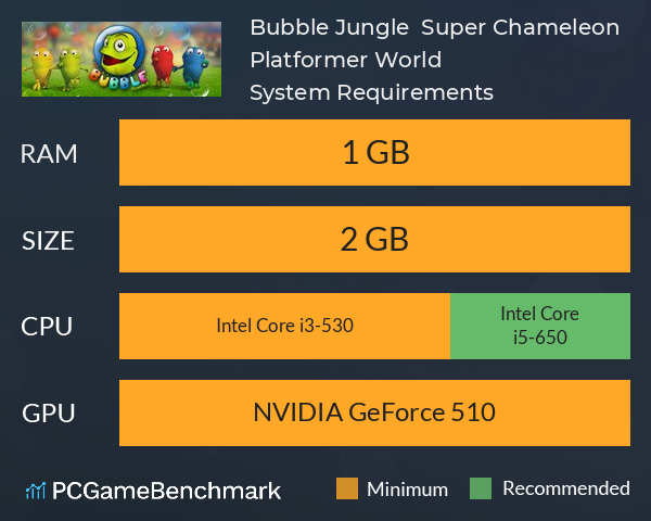 Bubble Jungle Super Chameleon Platformer World System Requirements PC Graph - Can I Run Bubble Jungle Super Chameleon Platformer World Bubble Jungle Super Chameleon Platformer World System Requirements PC Graph - Can I Run Bubble Jungle Super Chameleon Platformer World
