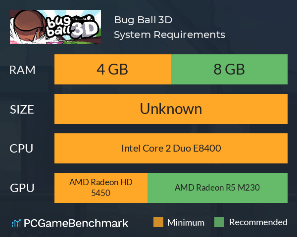 Bug Ball 3D System Requirements PC Graph - Can I Run Bug Ball 3D Bug Ball 3D System Requirements PC Graph - Can I Run Bug Ball 3D