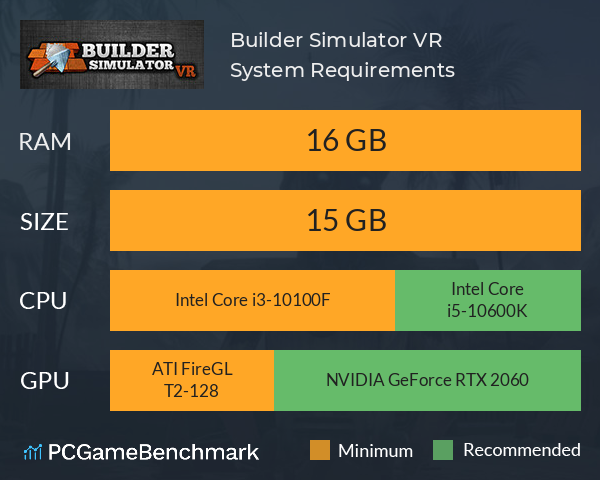 Builder Simulator VR System Requirements PC Graph - Can I Run Builder Simulator VR Builder Simulator VR System Requirements PC Graph - Can I Run Builder Simulator VR