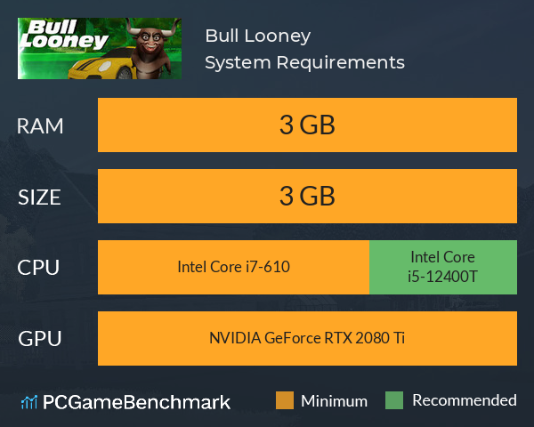 Bull Looney System Requirements PC Graph - Can I Run Bull Looney Bull Looney System Requirements PC Graph - Can I Run Bull Looney