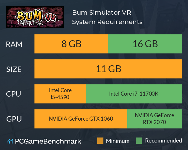 Bum Simulator VR System Requirements PC Graph - Can I Run Bum Simulator VR Bum Simulator VR System Requirements PC Graph - Can I Run Bum Simulator VR