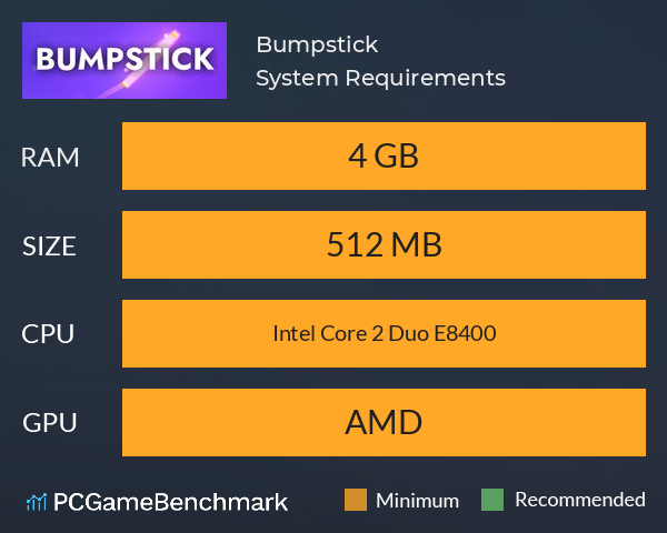 Bumpstick System Requirements PC Graph - Can I Run Bumpstick Bumpstick System Requirements PC Graph - Can I Run Bumpstick