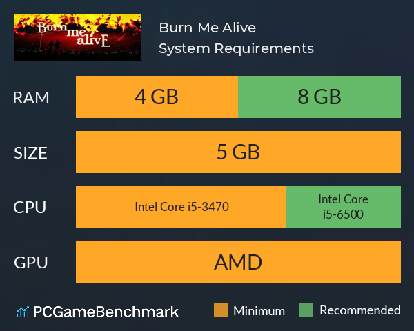 Burn Me Alive System Requirements PC Graph - Can I Run Burn Me Alive Burn Me Alive System Requirements PC Graph - Can I Run Burn Me Alive
