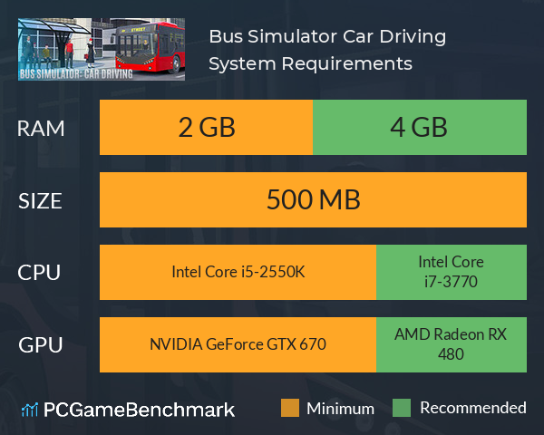 Bus Simulator: Car Driving System Requirements PC Graph - Can I Run Bus Simulator: Car Driving