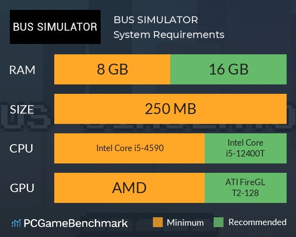 BUS SIMULATOR System Requirements PC Graph - Can I Run BUS SIMULATOR BUS SIMULATOR System Requirements PC Graph - Can I Run BUS SIMULATOR
