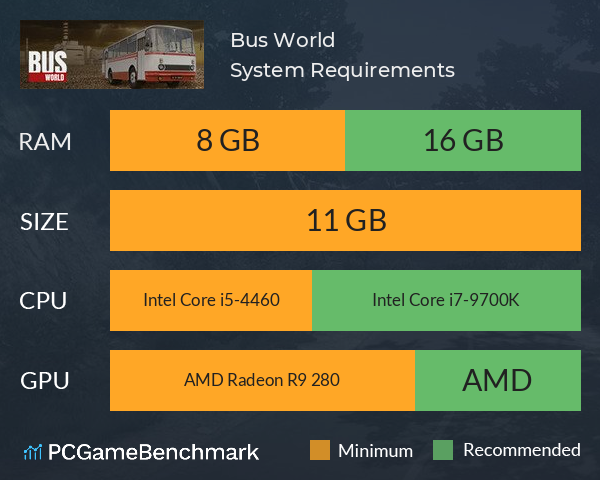 Bus World System Requirements PC Graph - Can I Run Bus World