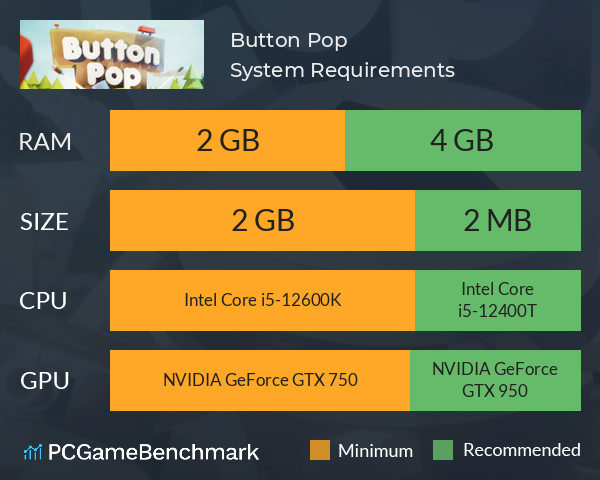 Button Pop System Requirements PC Graph - Can I Run Button Pop