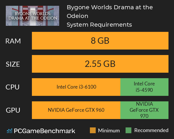 Bygone Worlds: Drama at the Odeion System Requirements PC Graph - Can I Run Bygone Worlds: Drama at the Odeion Bygone Worlds: Drama at the Odeion System Requirements PC Graph - Can I Run Bygone Worlds: Drama at the Odeion