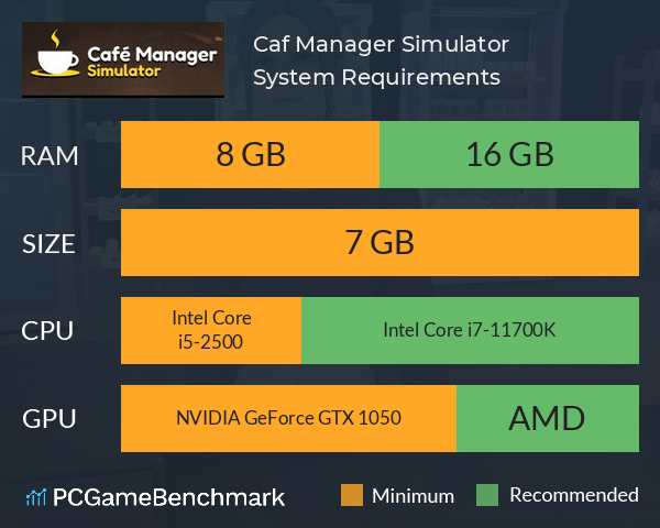 Café Manager Simulator System Requirements PC Graph - Can I Run Café Manager Simulator Café Manager Simulator System Requirements PC Graph - Can I Run Café Manager Simulator