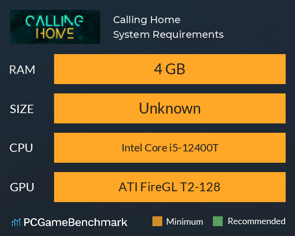 Calling Home System Requirements PC Graph - Can I Run Calling Home