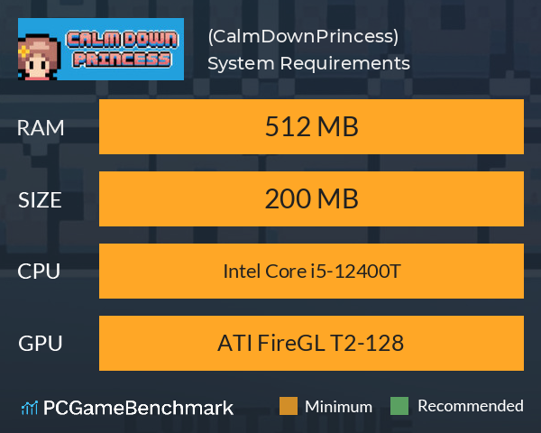 진정해요 공주님!(CalmDownPrincess) System Requirements PC Graph - Can I Run 진정해요 공주님!(CalmDownPrincess)