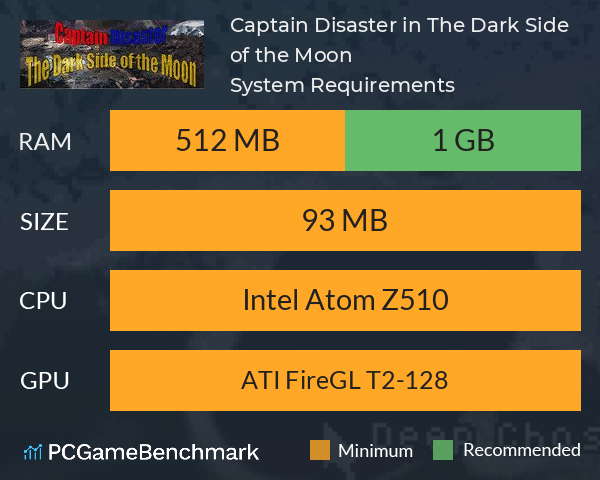 Captain Disaster in: The Dark Side of the Moon System Requirements PC Graph - Can I Run Captain Disaster in: The Dark Side of the Moon Captain Disaster in: The Dark Side of the Moon System Requirements PC Graph - Can I Run Captain Disaster in: The Dark Side of the Moon
