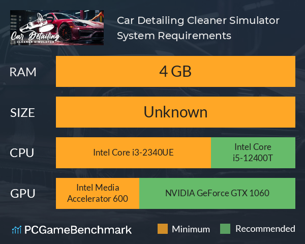 Car Detailing Cleaner Simulator System Requirements PC Graph - Can I Run Car Detailing Cleaner Simulator Car Detailing Cleaner Simulator System Requirements PC Graph - Can I Run Car Detailing Cleaner Simulator