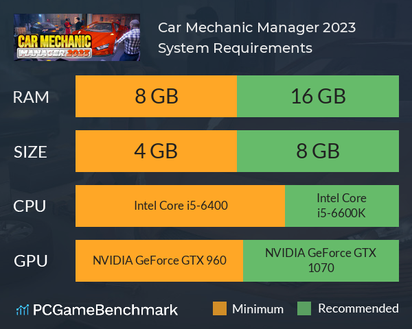 Car Mechanic Manager 2023 System Requirements PC Graph - Can I Run Car Mechanic Manager 2023