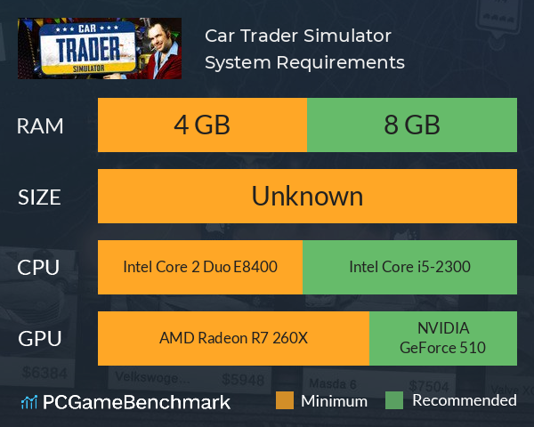 Car Trader Simulator System Requirements PC Graph - Can I Run Car Trader Simulator