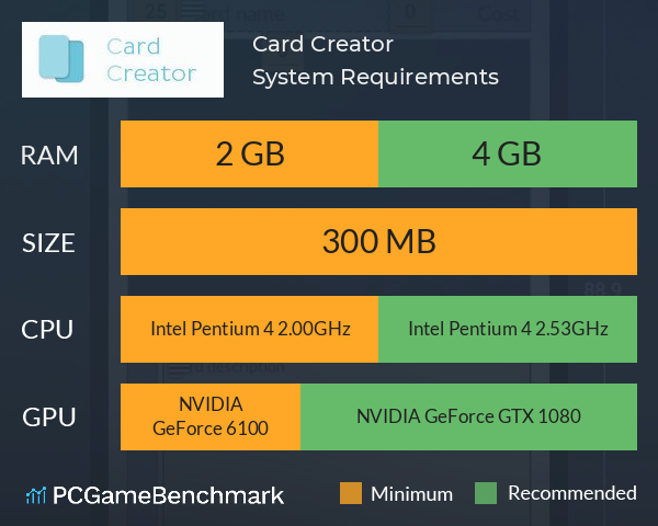 Card Creator System Requirements PC Graph - Can I Run Card Creator