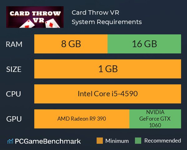 Card Throw VR System Requirements PC Graph - Can I Run Card Throw VR Card Throw VR System Requirements PC Graph - Can I Run Card Throw VR