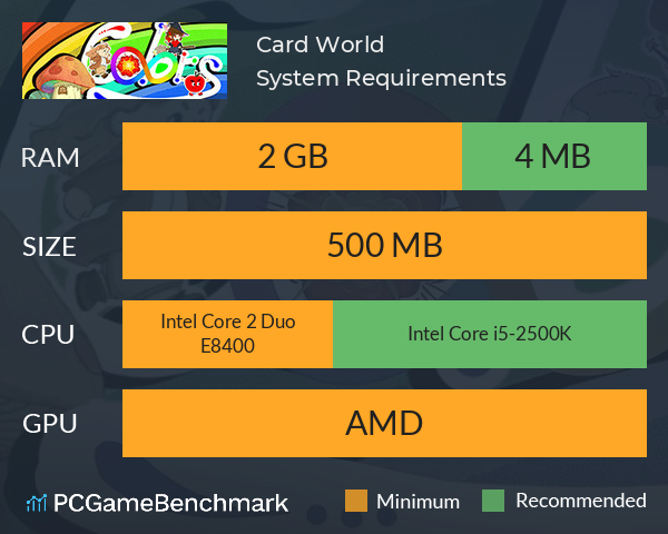 Card World System Requirements PC Graph - Can I Run Card World Card World System Requirements PC Graph - Can I Run Card World