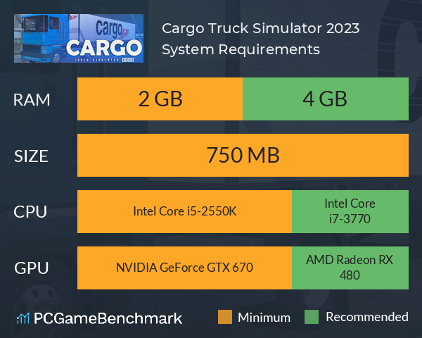 Cargo Truck Simulator 2023 System Requirements PC Graph - Can I Run Cargo Truck Simulator 2023