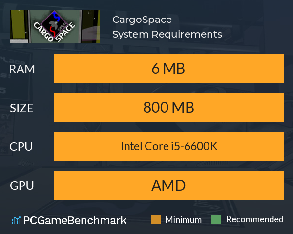 CargoSpace System Requirements PC Graph - Can I Run CargoSpace CargoSpace System Requirements PC Graph - Can I Run CargoSpace