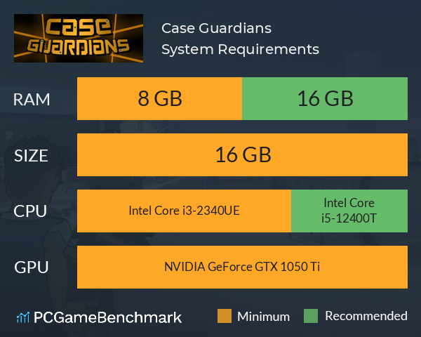 Case Guardians System Requirements PC Graph - Can I Run Case Guardians
