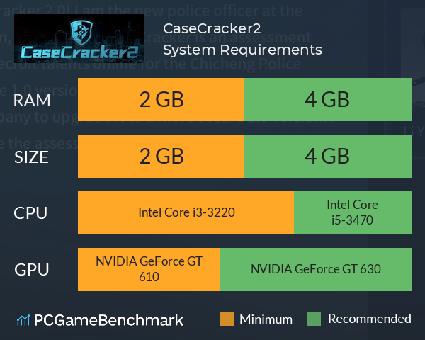 CaseCracker2 System Requirements PC Graph - Can I Run CaseCracker2 CaseCracker2 System Requirements PC Graph - Can I Run CaseCracker2