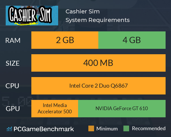 Cashier Sim System Requirements PC Graph - Can I Run Cashier Sim Cashier Sim System Requirements PC Graph - Can I Run Cashier Sim