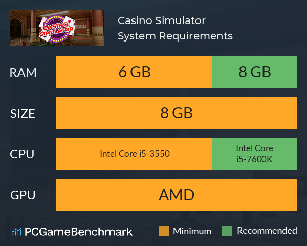 Casino Simulator System Requirements PC Graph - Can I Run Casino Simulator Casino Simulator System Requirements PC Graph - Can I Run Casino Simulator