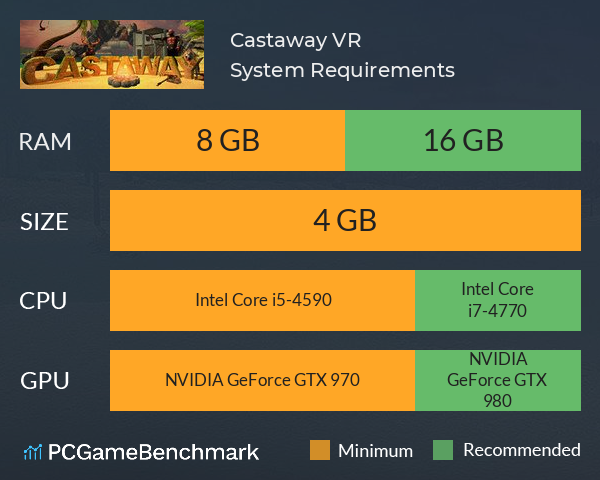 Castaway VR System Requirements PC Graph - Can I Run Castaway VR