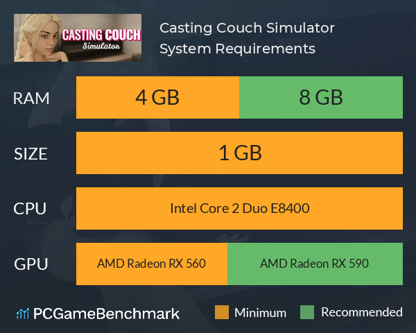 Casting Couch Simulator System Requirements PC Graph - Can I Run Casting Couch Simulator Casting Couch Simulator System Requirements PC Graph - Can I Run Casting Couch Simulator